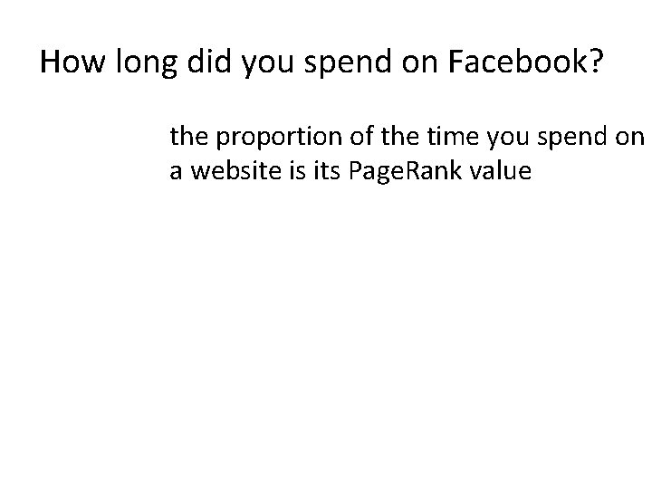 How long did you spend on Facebook? the proportion of the time you spend