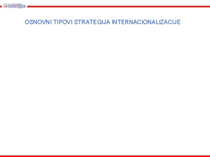 OSNOVNI TIPOVI STRATEGIJA INTERNACIONALIZACIJE 