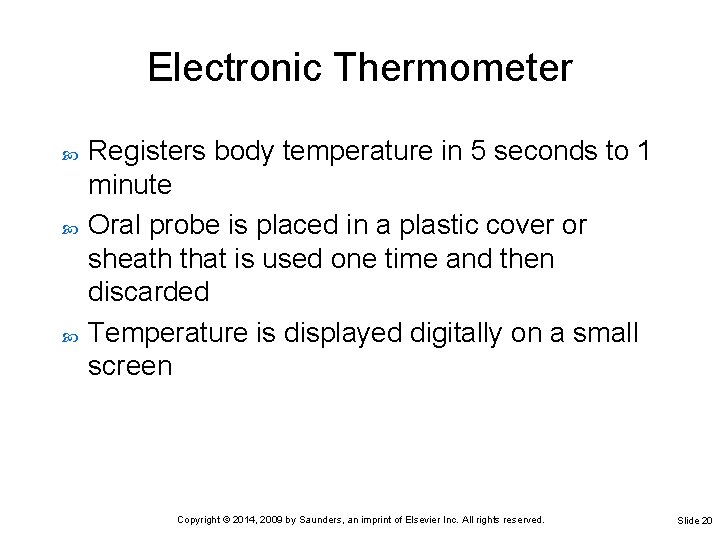 Electronic Thermometer Registers body temperature in 5 seconds to 1 minute Oral probe is Electronic Thermometer Registers body temperature in 5 seconds to 1 minute Oral probe is