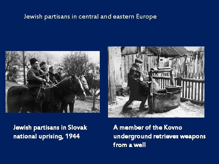 Jewish partisans in central and eastern Europe Jewish partisans in Slovak national uprising, 1944