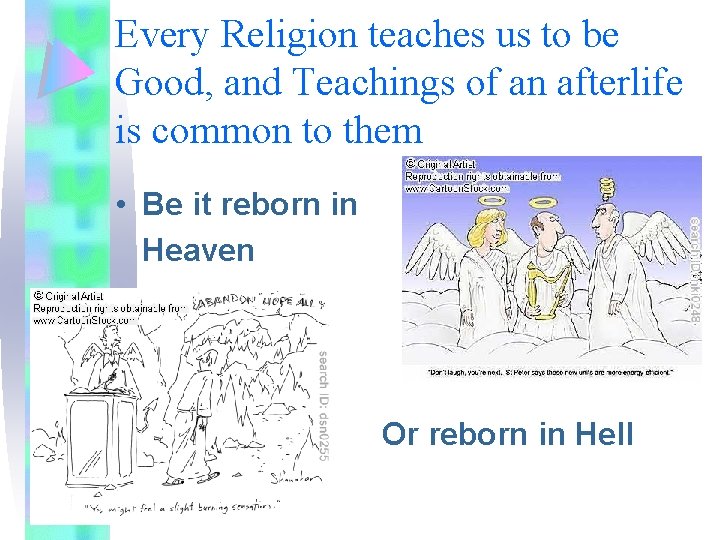 Every Religion teaches us to be Good, and Teachings of an afterlife is common