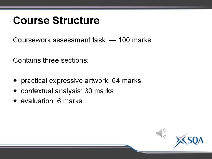 Course Structure Coursework assessment task — 100 marks Contains three sections: w practical expressive