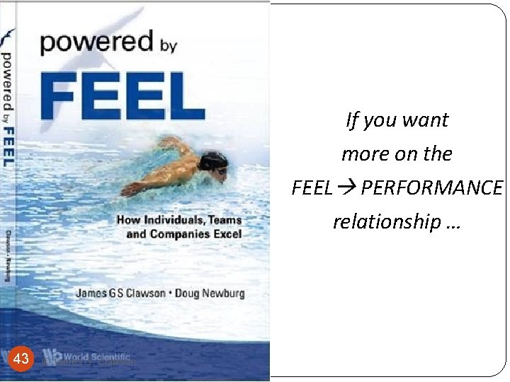 If you want more on the FEEL PERFORMANCE relationship … 43 © James G.
