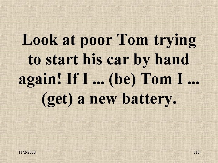 Look at poor Tom trying to start his car by hand again! If I.