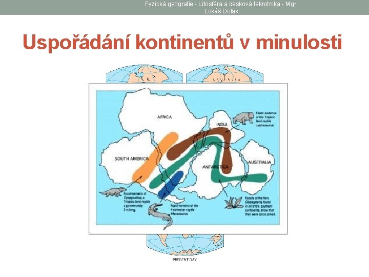 Fyzická geografie - Litosféra a desková tekrotnika - Mgr. Lukáš Dolák Uspořádání kontinentů v