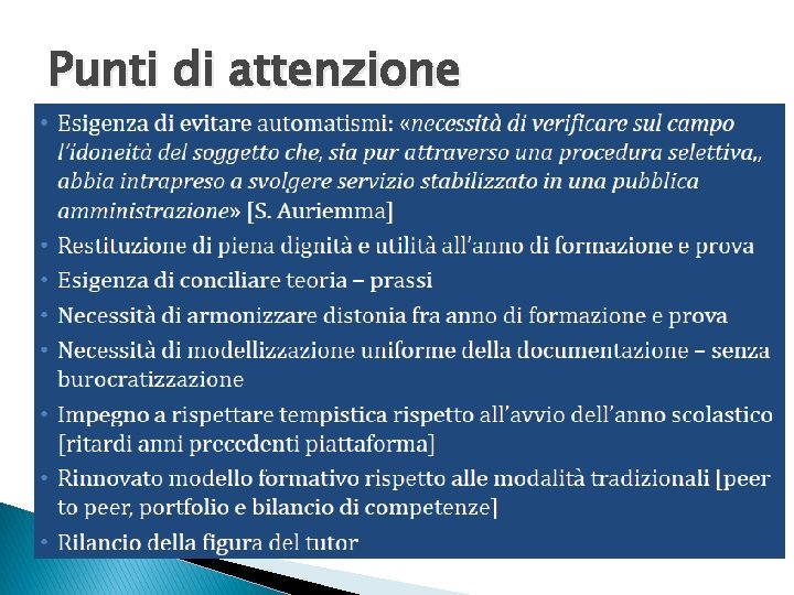 Punti di attenzione 