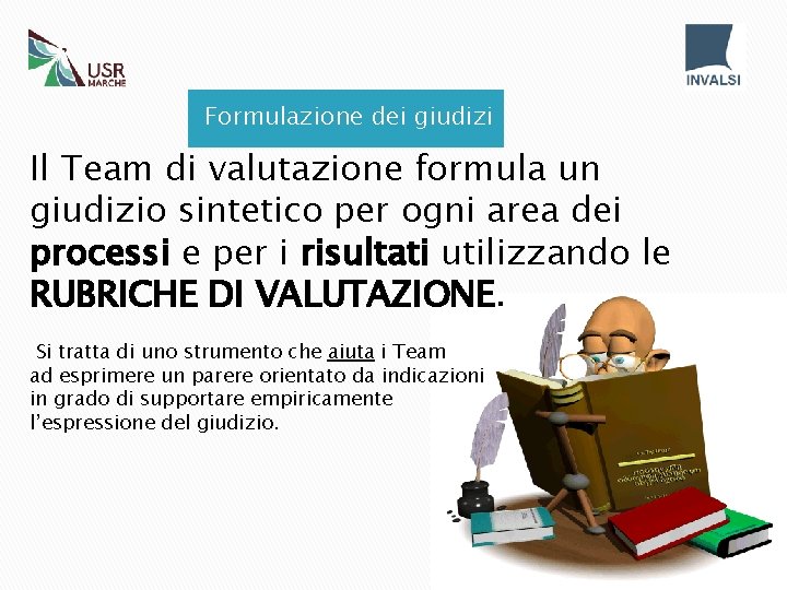 Formulazione dei giudizi Il Team di valutazione formula un giudizio sintetico per ogni area