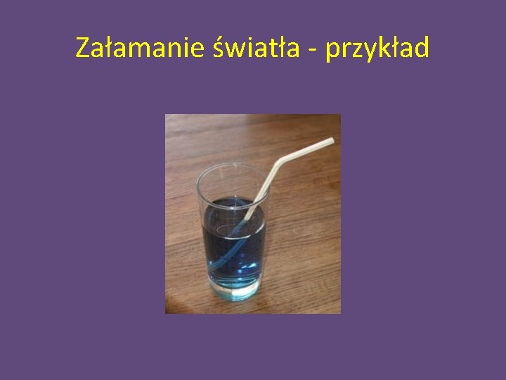 Załamanie światła - przykład 