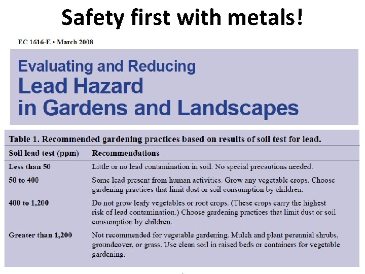 Safety first with metals! 