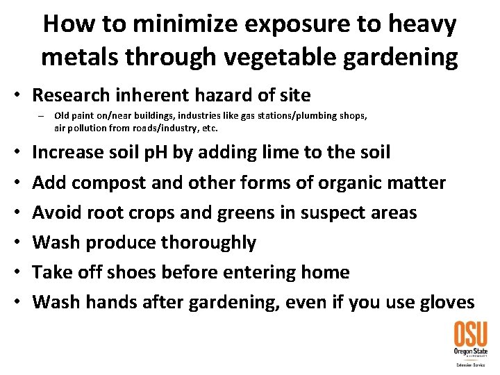 How to minimize exposure to heavy metals through vegetable gardening • Research inherent hazard