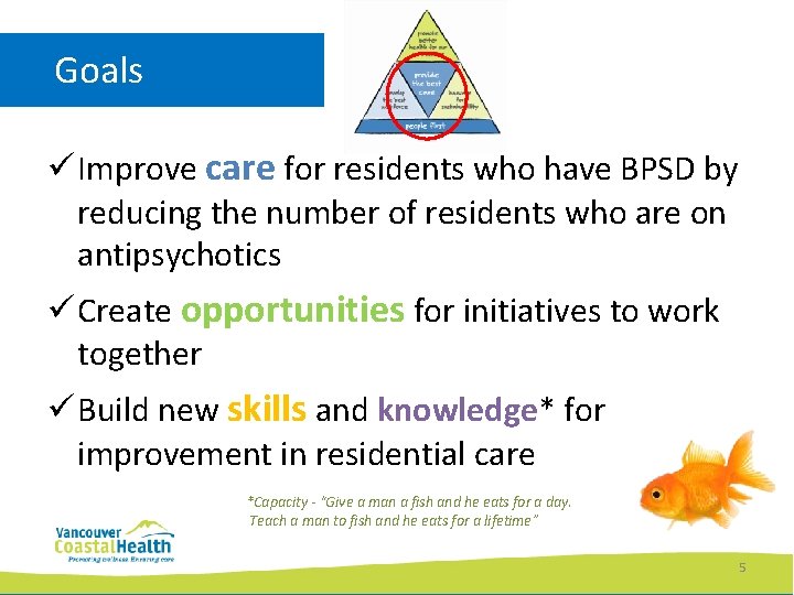 Goals ü Improve care for residents who have BPSD by reducing the number of