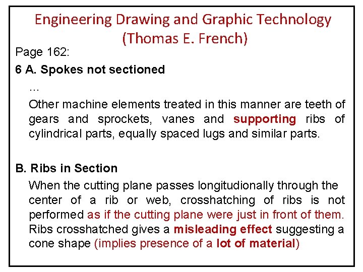 Engineering Drawing and Graphic Technology (Thomas E. French) Page 162: 6 A. Spokes not