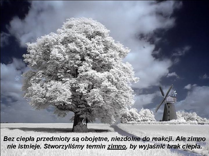 Bez ciepła przedmioty są obojętne, niezdolne do reakcji. Ale zimno nie istnieje. Stworzyliśmy termin