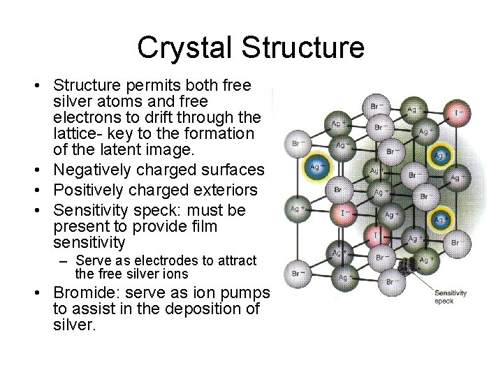 Crystal Structure • Structure permits both free silver atoms and free electrons to drift