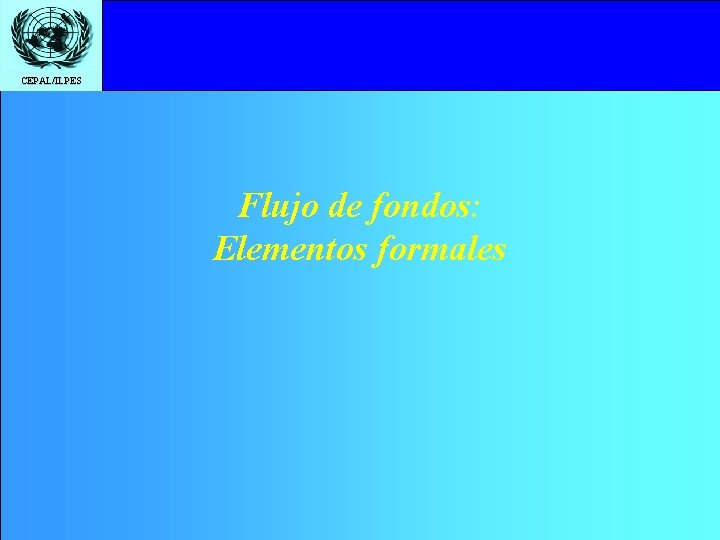 CEPAL/ILPES Flujo de fondos: Elementos formales 