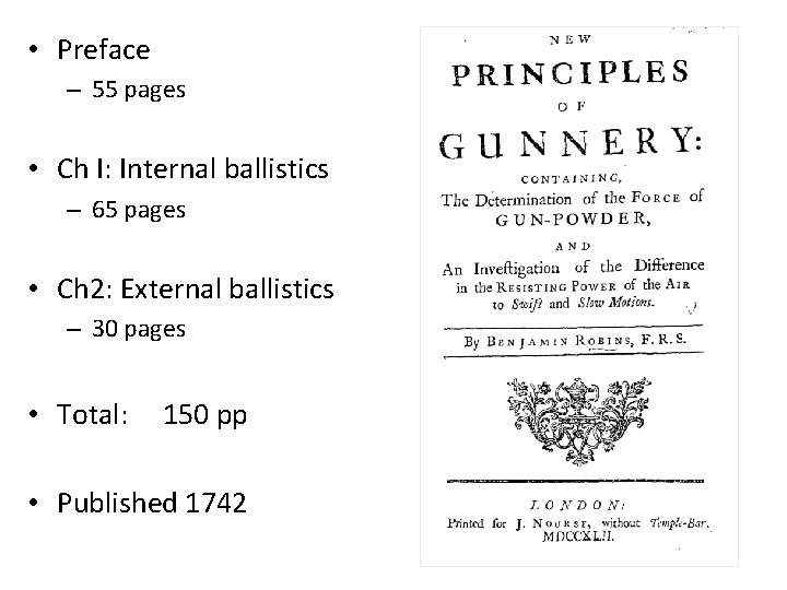  • Preface – 55 pages • Ch I: Internal ballistics – 65 pages