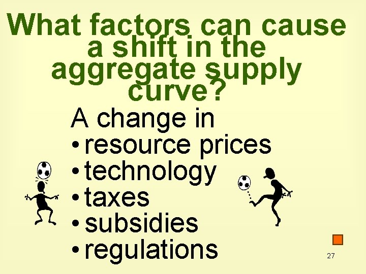 What factors can cause a shift in the aggregate supply curve? A change in