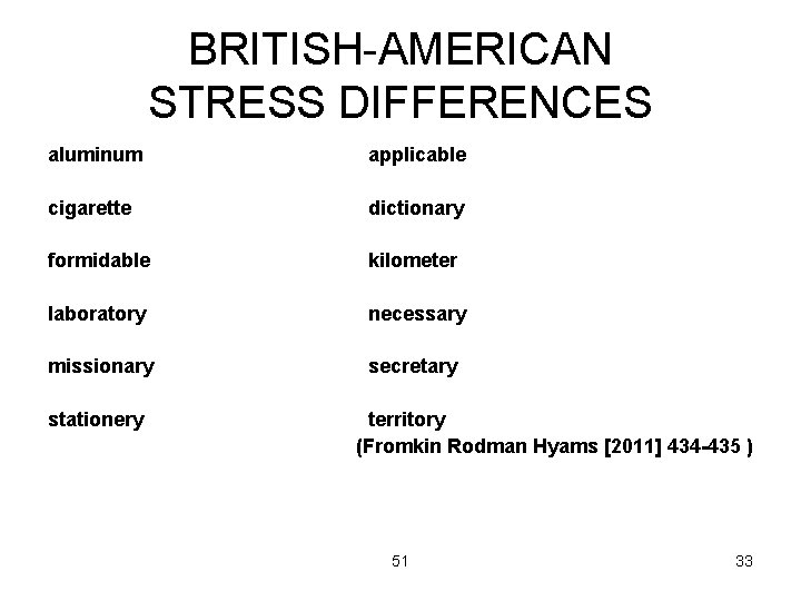 BRITISH-AMERICAN STRESS DIFFERENCES aluminum applicable cigarette dictionary formidable kilometer laboratory necessary missionary secretary stationery