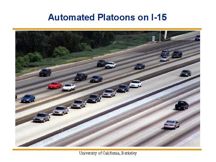 Automated Platoons on I-15 University of California, Berkeley 