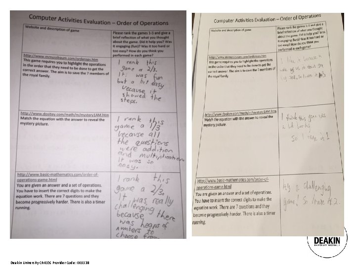 Deakin University CRICOS Provider Code: 00113 B 