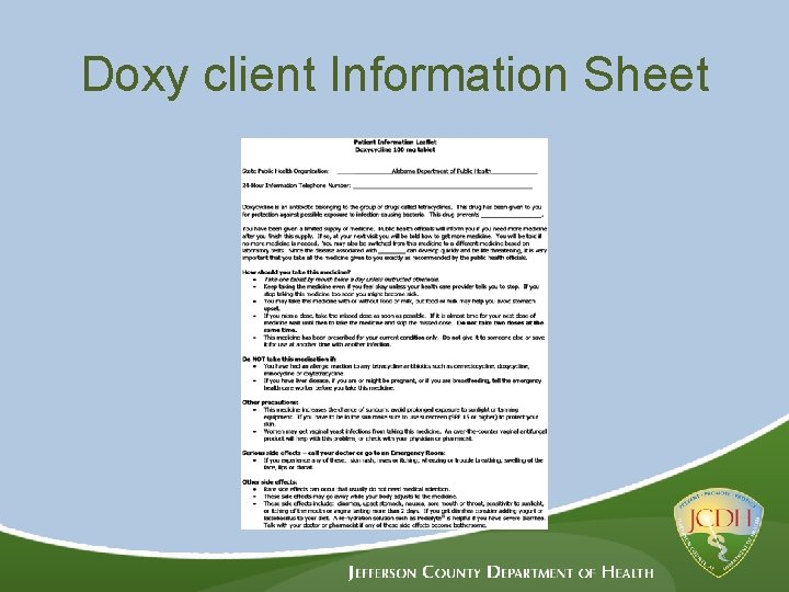 Doxy client Information Sheet 