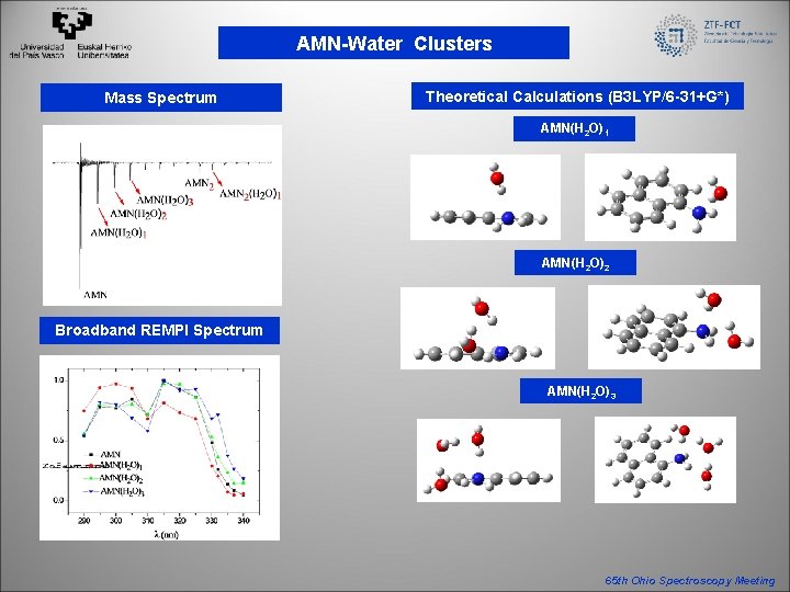 AMN-Water Clusters Mass Spectrum Theoretical Calculations (B 3 LYP/6 -31+G*) AMN(H 2 O)1 AMN(H