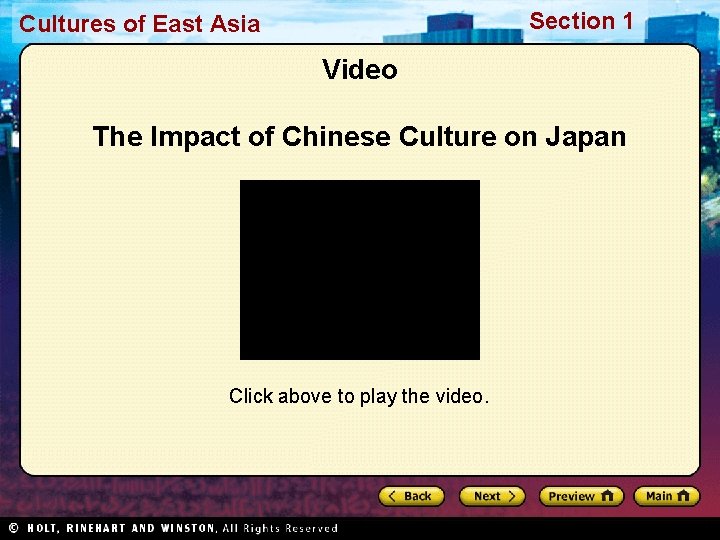 Section 1 Cultures of East Asia Video The Impact of Chinese Culture on Japan