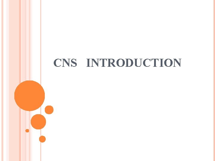 CNS INTRODUCTION CNS INTRODUCTION