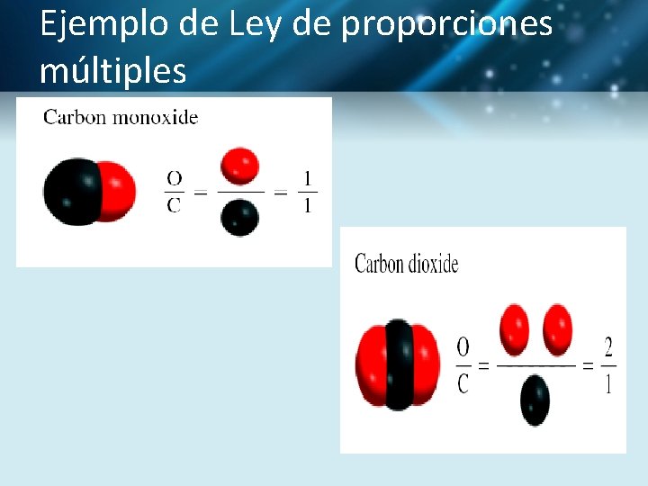 Ejemplo de Ley de proporciones múltiples 