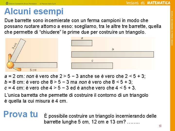 Alcuni esempi Due barrette sono incernierate con un ferma campioni in modo che possano