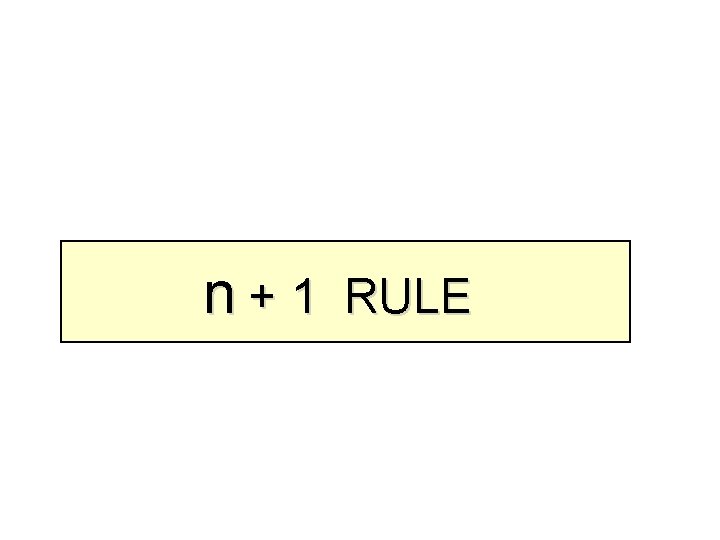 n+1 RULE 