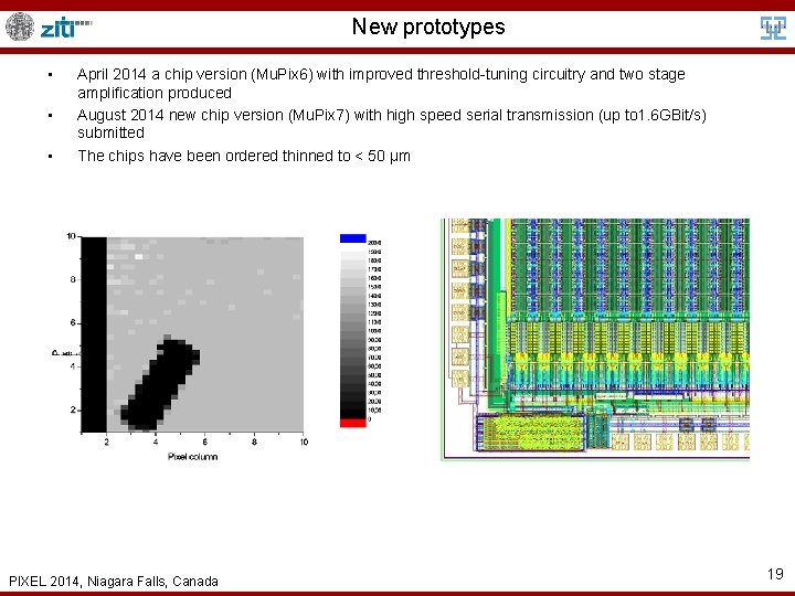 New prototypes • • • April 2014 a chip version (Mu. Pix 6) with