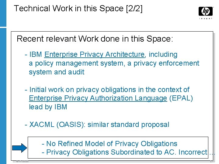 Technical Work in this Space [2/2] Recent relevant Work done in this Space: -