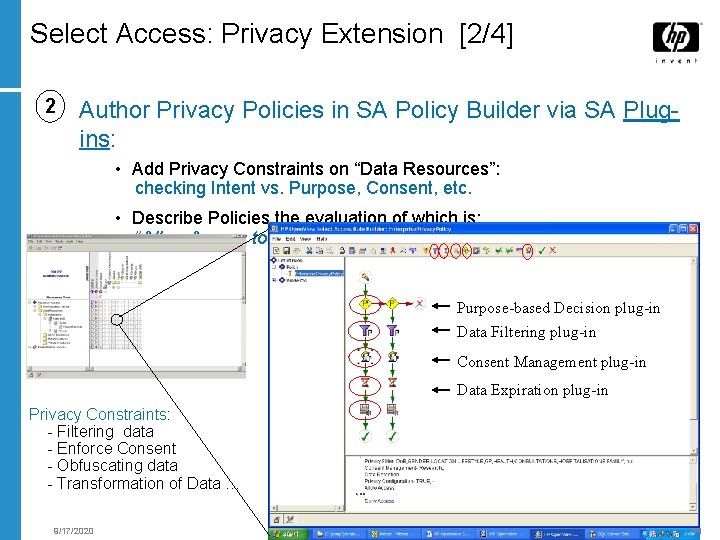 Select Access: Privacy Extension [2/4] 2 Author Privacy Policies in SA Policy Builder via