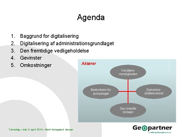 Agenda 1. 2. 3. 4. 5. Baggrund for digitalisering Digitalisering af administrationsgrundlaget Den fremtidige