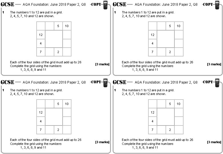 AQA Foundation: June 2018 Paper 2, Q 8 1 AQA Foundation: June 2018 Paper