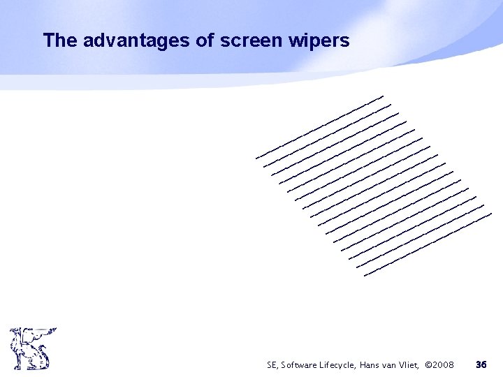 The advantages of screen wipers SE, Software Lifecycle, Hans van Vliet, © 2008 36