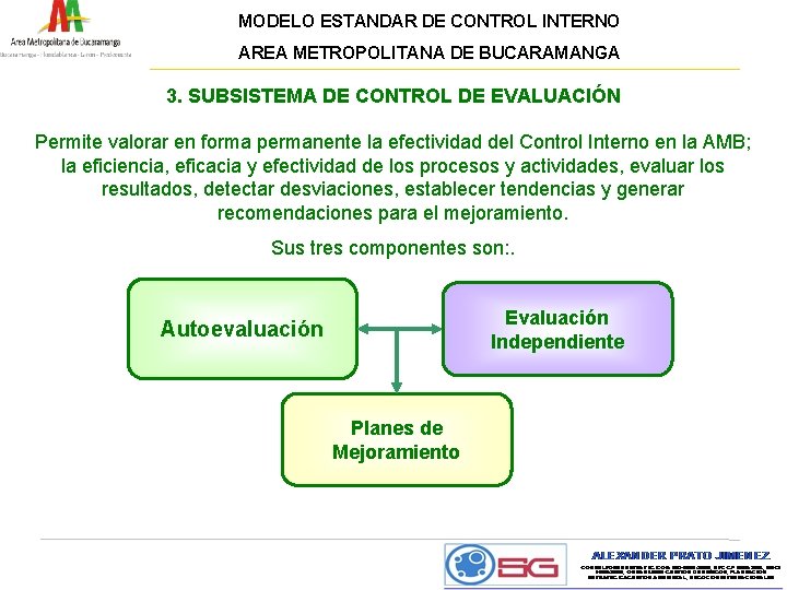 MODELO ESTANDAR DE CONTROL INTERNO AREA METROPOLITANA DE BUCARAMANGA 3. SUBSISTEMA DE CONTROL DE