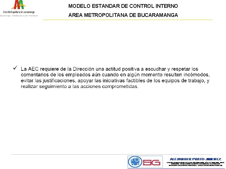 MODELO ESTANDAR DE CONTROL INTERNO AREA METROPOLITANA DE BUCARAMANGA 