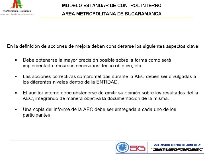 MODELO ESTANDAR DE CONTROL INTERNO AREA METROPOLITANA DE BUCARAMANGA 
