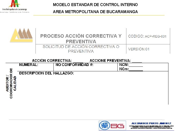 MODELO ESTANDAR DE CONTROL INTERNO AREA METROPOLITANA DE BUCARAMANGA 