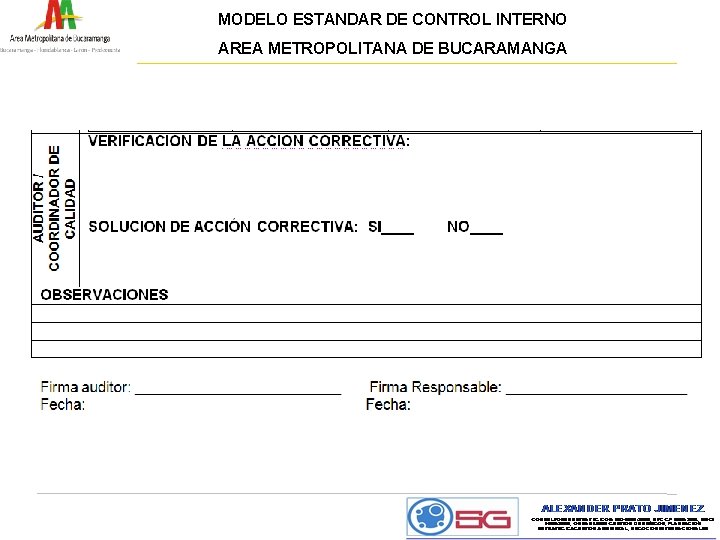 MODELO ESTANDAR DE CONTROL INTERNO AREA METROPOLITANA DE BUCARAMANGA 