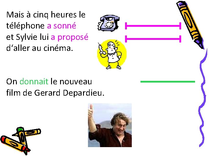 Mais à cinq heures le téléphone a sonné et Sylvie lui a proposé d‘aller