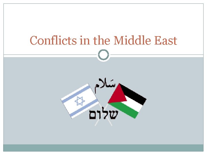 Conflicts in the Middle East 