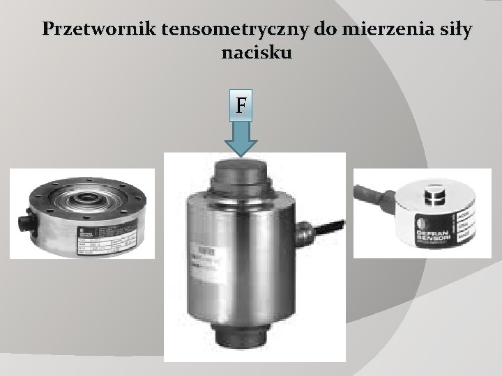 Przetwornik tensometryczny do mierzenia siły nacisku F 