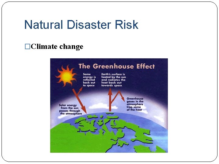Natural Disaster Risk �Climate change 