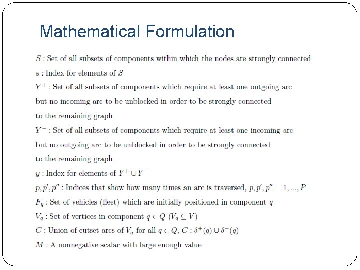 Mathematical Formulation 