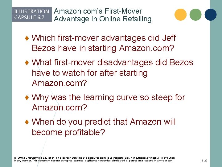 ILLUSTRATION CAPSULE 6. 2 Amazon. com’s First-Mover Advantage in Online Retailing ♦ Which first-mover