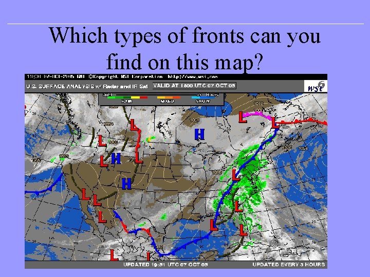 Which types of fronts can you find on this map? 