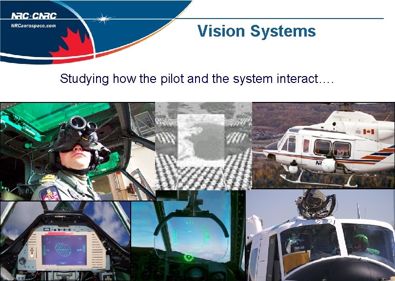 Vision Systems Studying how the pilot and the system interact…. 